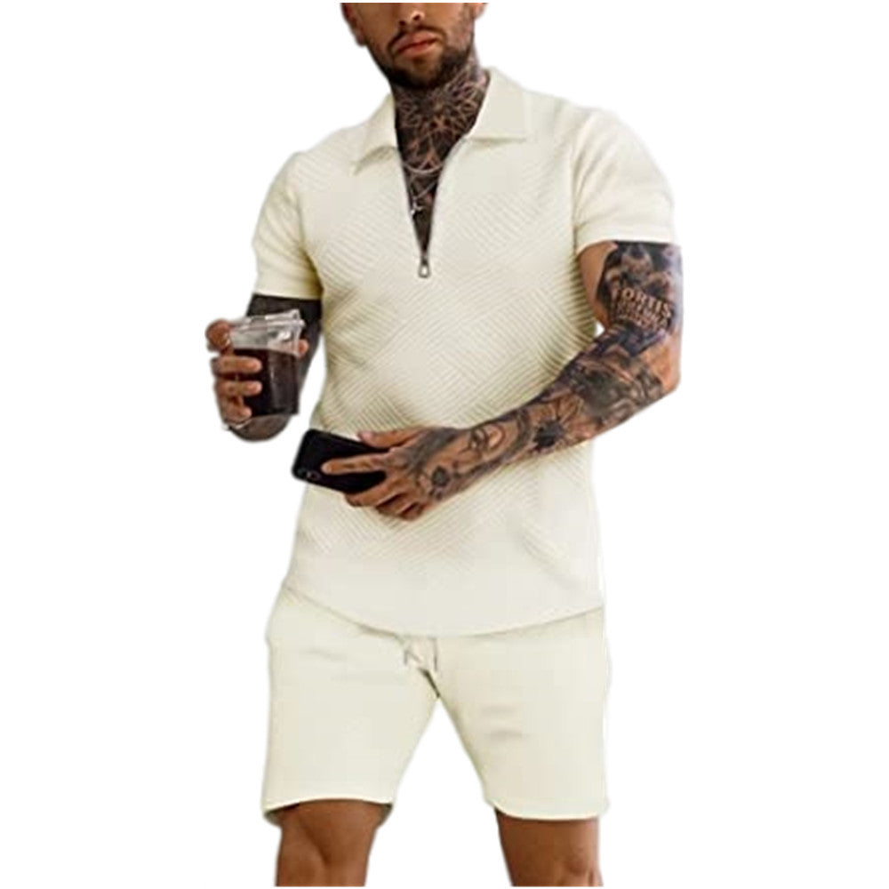 Men's Polo Short-Sleeved Shorts Sports And Leisure Two-Piece Suit