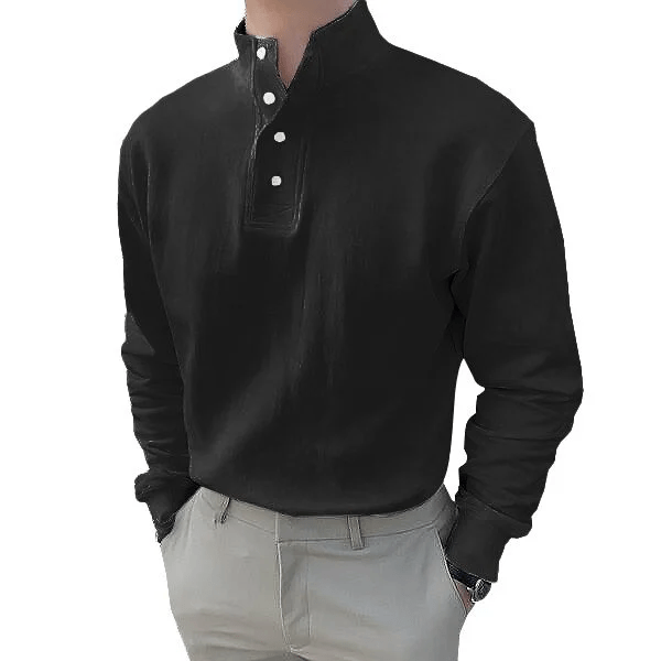 Gentleman's Stand-up Collar Long-sleeved Shirt