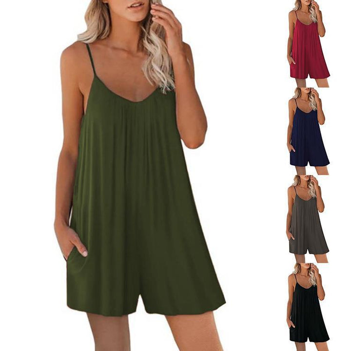 Sleeveless Strap Loose Jumpsuits