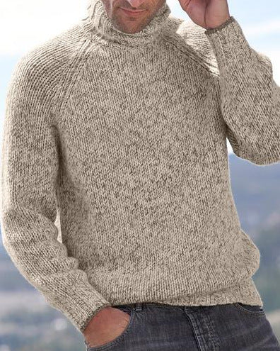 Pure Color All-matching Men's Turtleneck Fashion Sweater