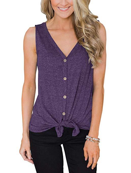 Women's V-Neck Sleeveless Bottoming Shirt Top - Clevecorner