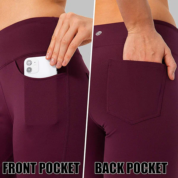 Women's Bootcut Flare Leg Stretchy High Waist Yoga Pants - Clevecorner