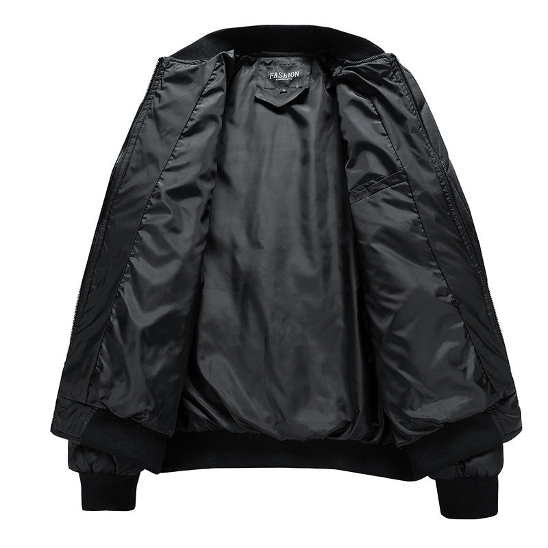 Monochrome Cotton-Padded Coat with European and American Style