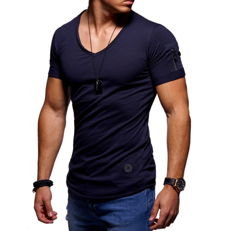 Youthful Men's V-Neck Short-Sleeved Shirt