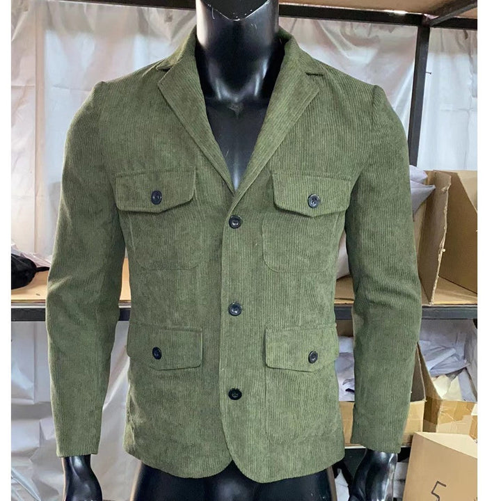 Men's Pure Color Open Lining Casual Jacket