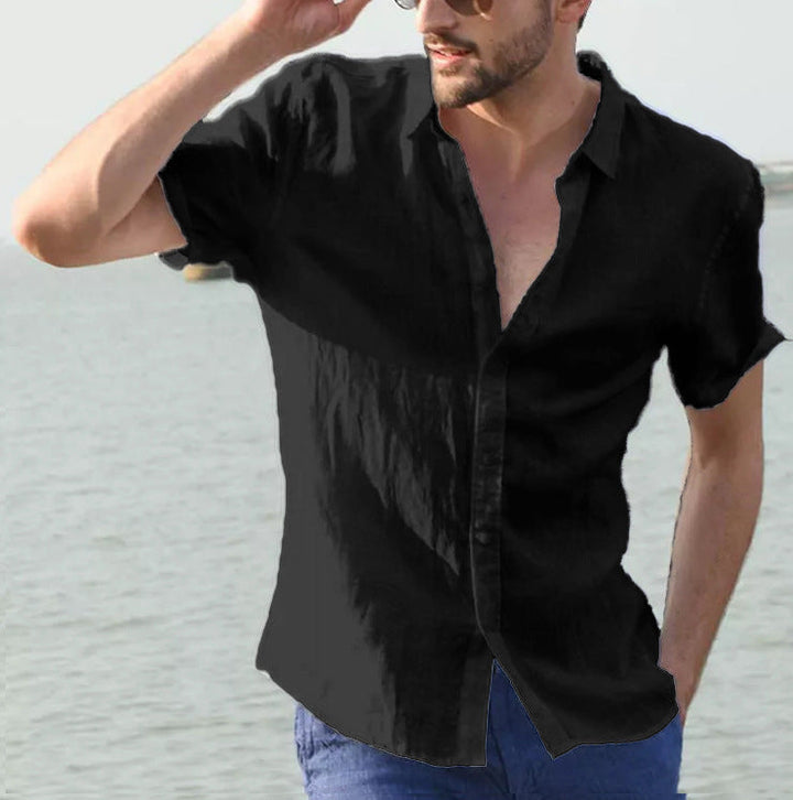 Summer Men's Solid Color Short Sleeve Casual - Clevecorner