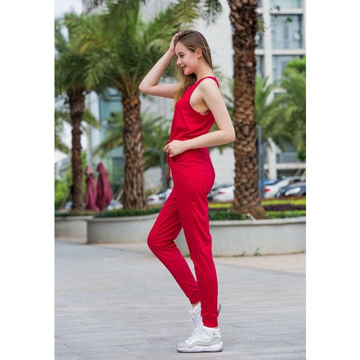 Women's Summer New Short Sleeve Tie Jumpsuit - Clevecorner