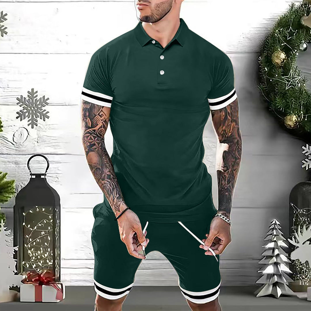 Men's Fashion Summer Short Sets: Polo Shirt and Shorts