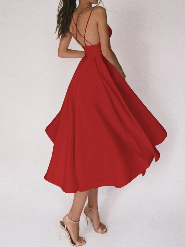Women's Elegant Strappy Halter Dress - Clevecorner