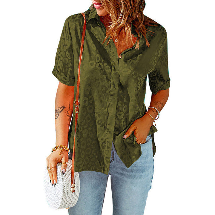 Top Cardigan Loose Short Sleeve Shirt - Clevecorner