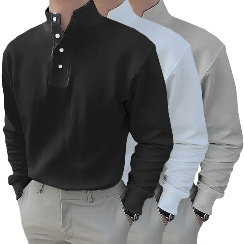 Gentleman's Stand-up Collar Long-sleeved Shirt