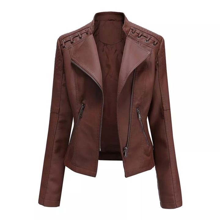 Clevecorner™ Handmade Front Zip Leather Jacket
