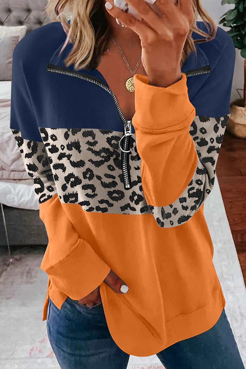 Women's Loose All Match Colorblock Sweatshirt - Clevecorner