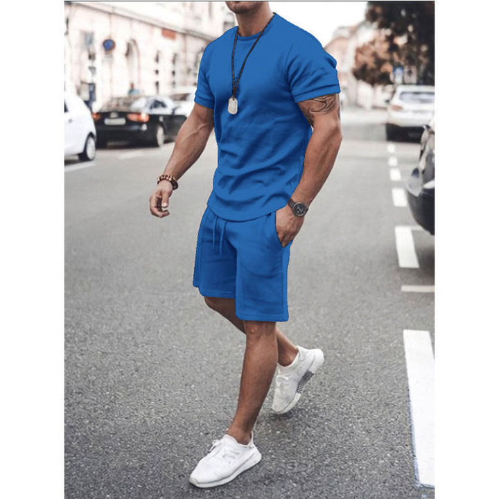 Sporty Leisure Two-Piece - Short Sleeve Shirt and Shorts Set