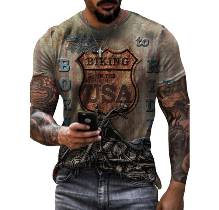 Summer Sports 3D Printed Men's Slim Fit T-Shirt: European and American Style