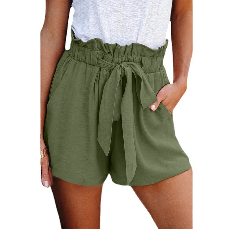 Women Summer Pants Casual Loose High Waist Shorts - Clevecorner