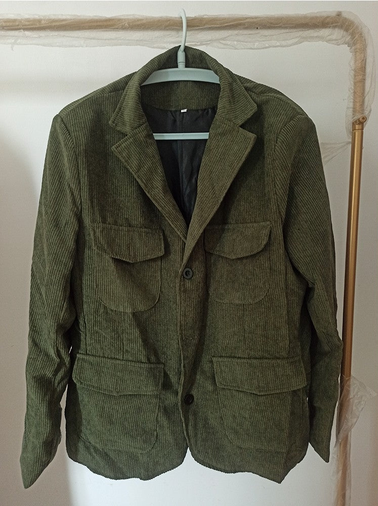Men's Pure Color Open Lining Casual Jacket
