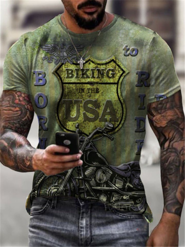 Summer Sports 3D Printed Men's Slim Fit T-Shirt: European and American Style
