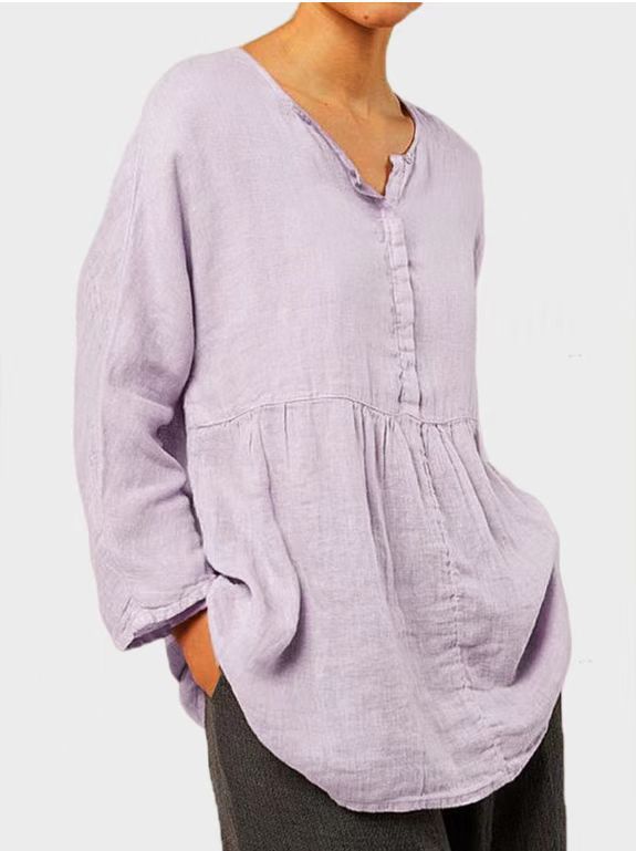 Women's Cotton Linen Casual Loose Top