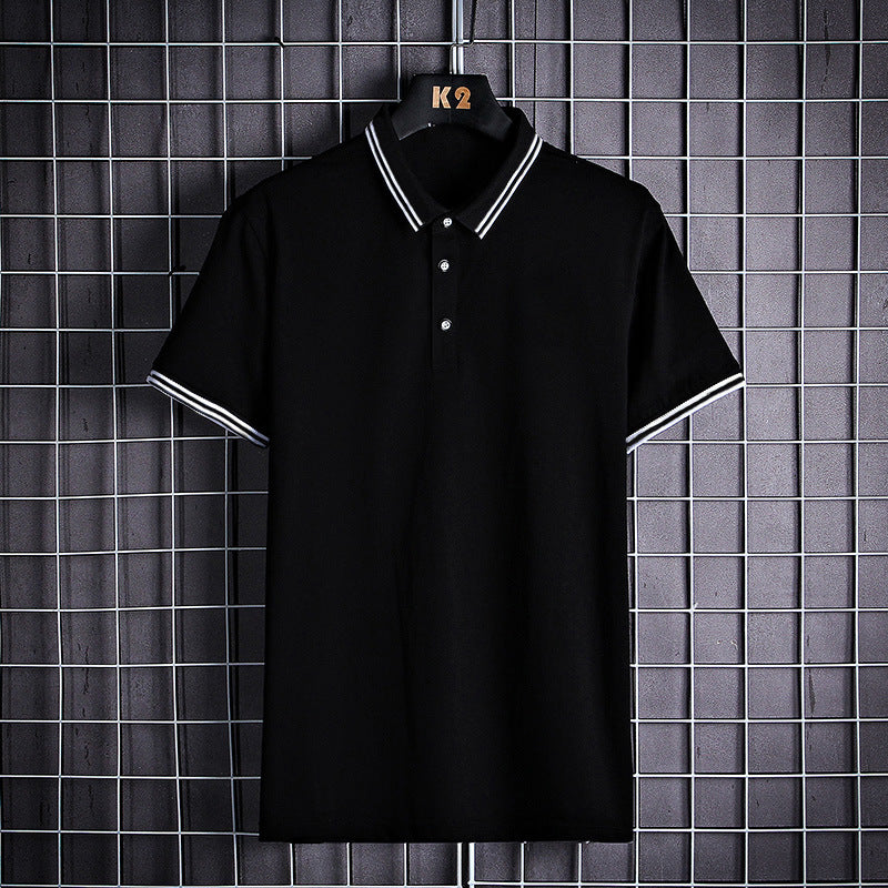 Men's British Short-Sleeved Lapel Gentleman Wheat Polo Shirt