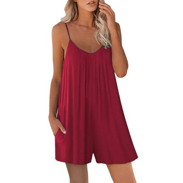 Sleeveless Strap Loose Jumpsuits