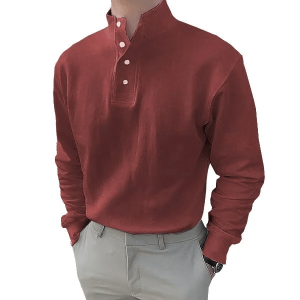 Gentleman's Stand-up Collar Long-sleeved Shirt