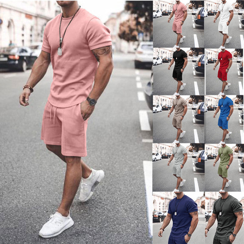Sporty Leisure Two-Piece - Short Sleeve Shirt and Shorts Set
