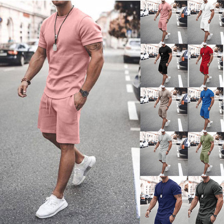 Sporty Leisure Two-Piece - Short Sleeve Shirt and Shorts Set