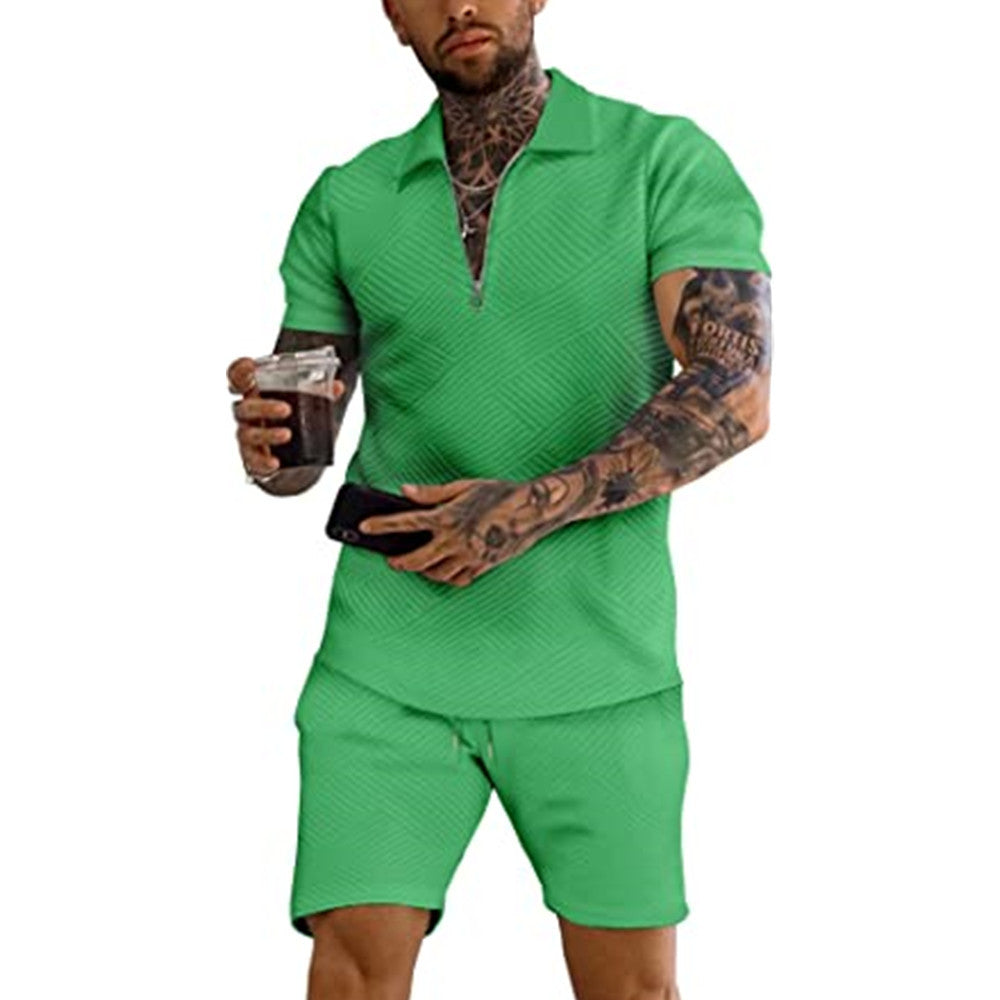 Men's Polo Short-Sleeved Shorts Sports And Leisure Two-Piece Suit