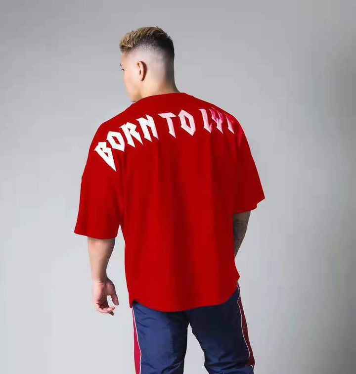 Men's Fitness Loose Top Elastic Short Sleeve