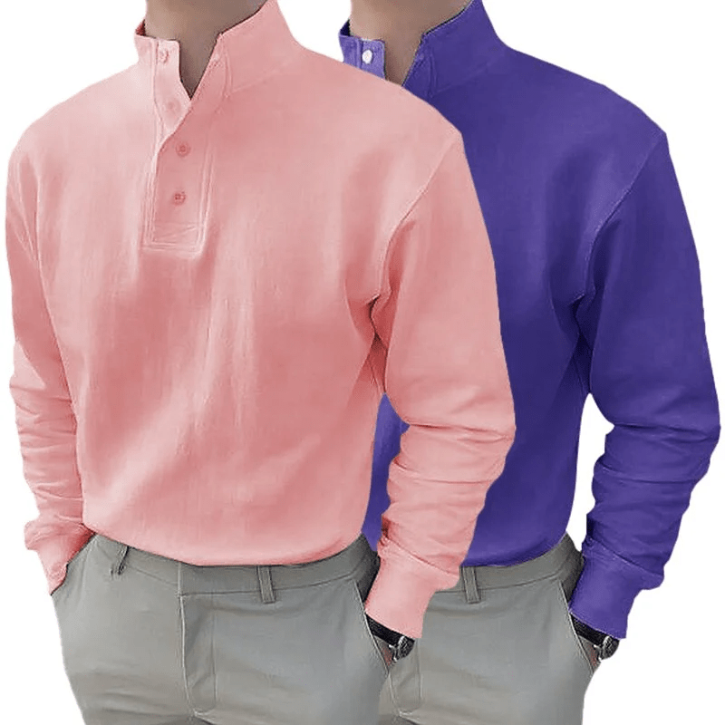 Gentleman's Stand-up Collar Long-sleeved Shirt