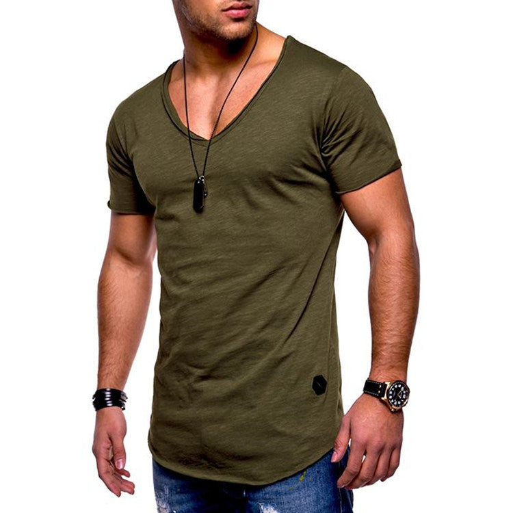 Youthful Men's V-Neck Short-Sleeved Shirt