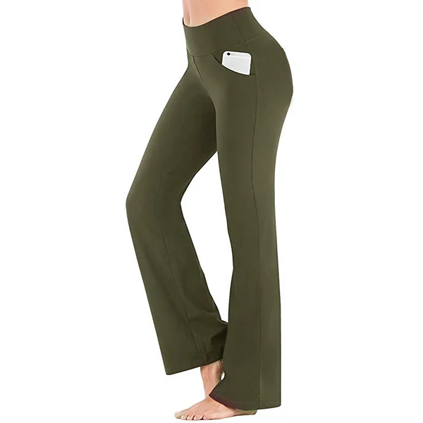 Women's Bootcut Flare Leg Stretchy High Waist Yoga Pants - Clevecorner