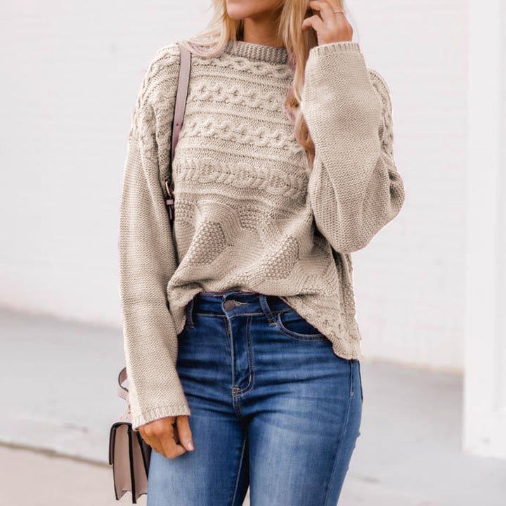 Women's Knitwear Round Neck Pullover Twist Sweater - Clevecorner