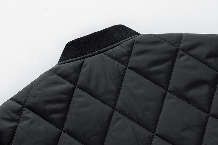Monochrome Cotton-Padded Coat with European and American Style