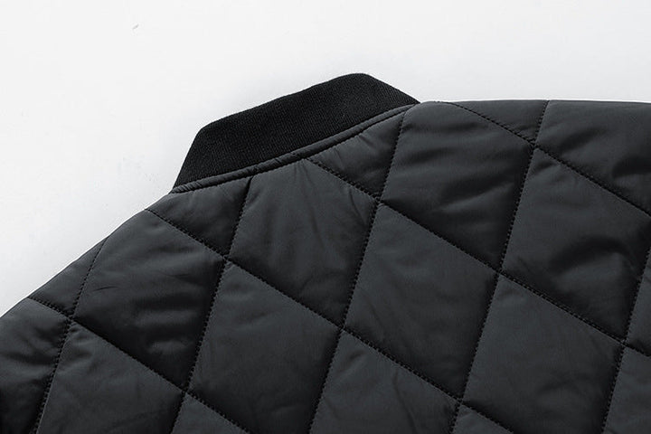 Monochrome Cotton-Padded Coat with European and American Style