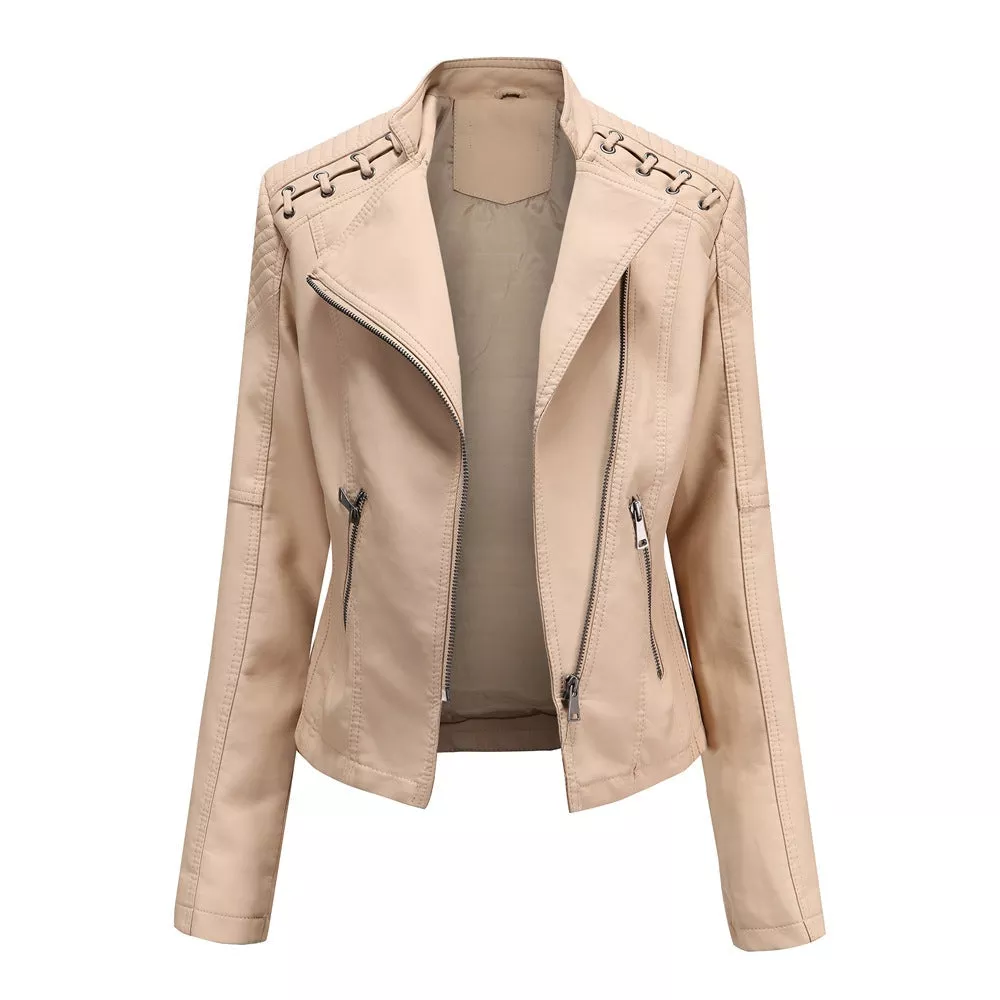 Clevecorner™ Handmade Front Zip Leather Jacket