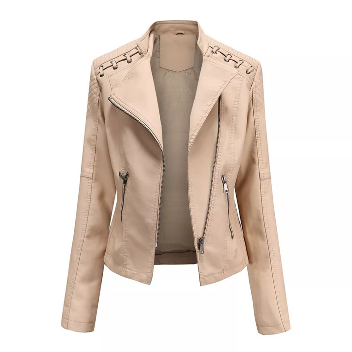 Clevecorner™ Handmade Front Zip Leather Jacket