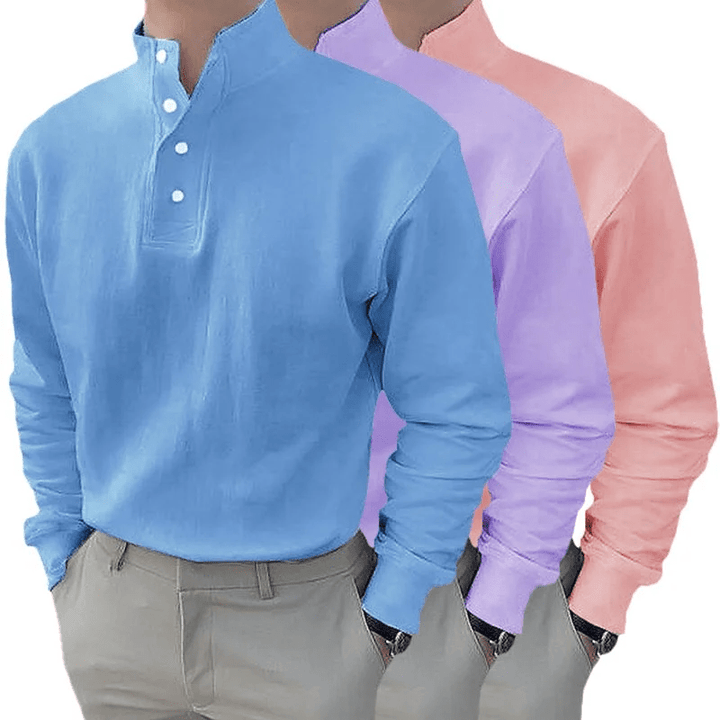 Gentleman's Stand-up Collar Long-sleeved Shirt