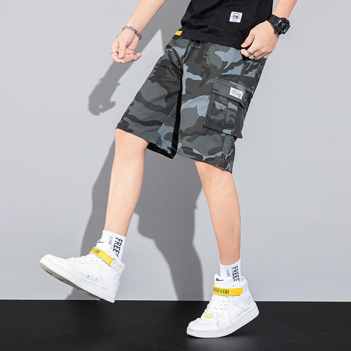 Casual Drawstring Cargo Multi Pocket Men's Beach Shorts