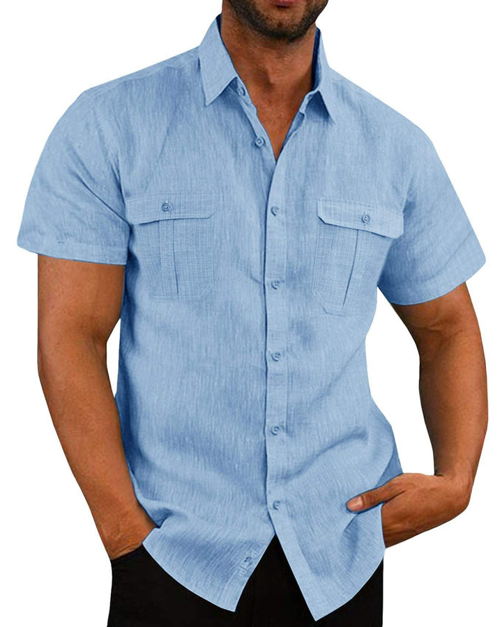 Men's Double Pocket Short Sleeve Shirt