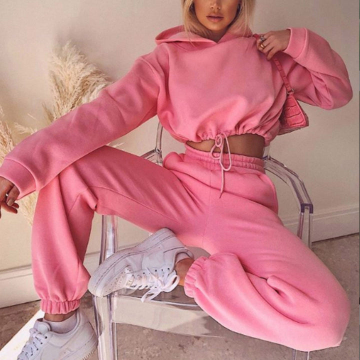 Women's Jogging Ensemble Set Long Sleeve Hoodie & Comfy Sweatsuit