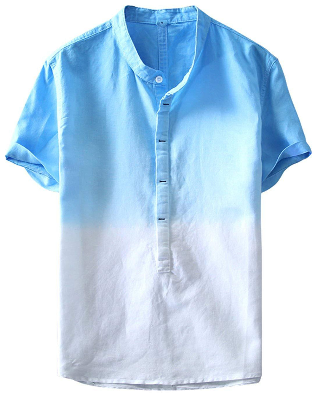 Stand-Collar Gradient Color Shirt