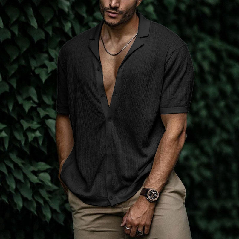 Men's Retro Casual Solid Color Top