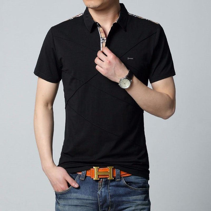 Summer Collar Short Sleeve Cotton Shirt - Clevecorner