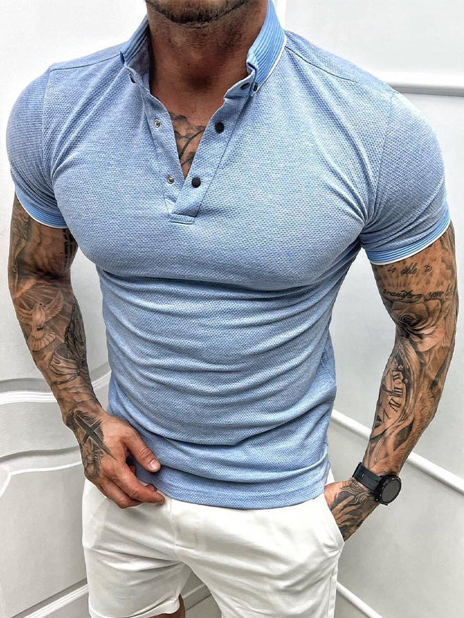Men's Breathable Stretch Athletic Polo Shirt