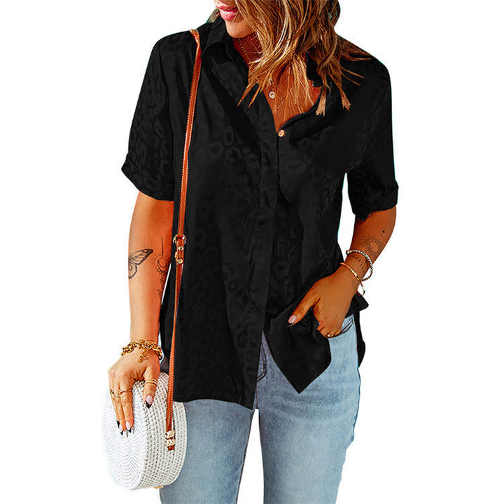 Top Cardigan Loose Short Sleeve Shirt - Clevecorner