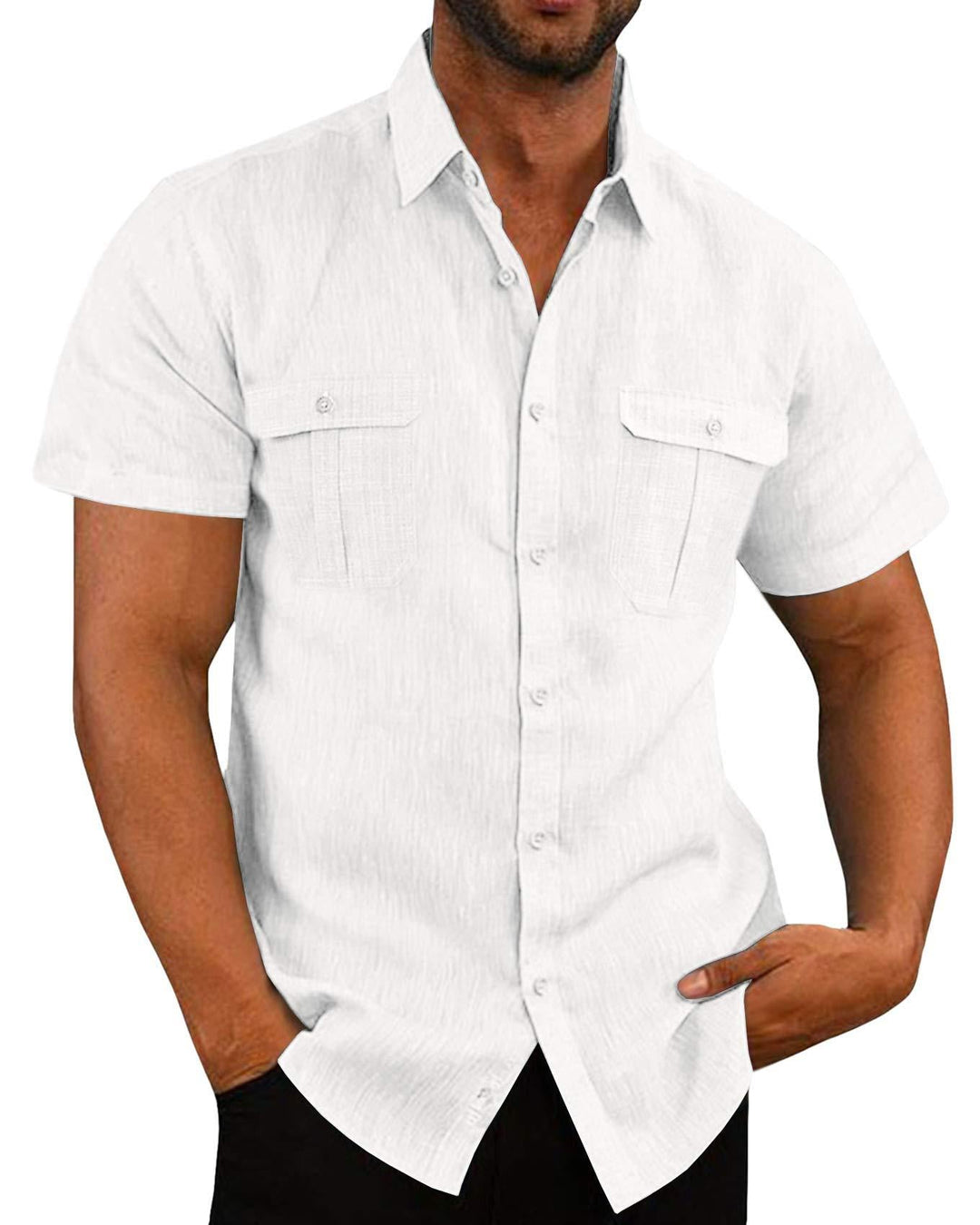Men's Double Pocket Short Sleeve Shirt