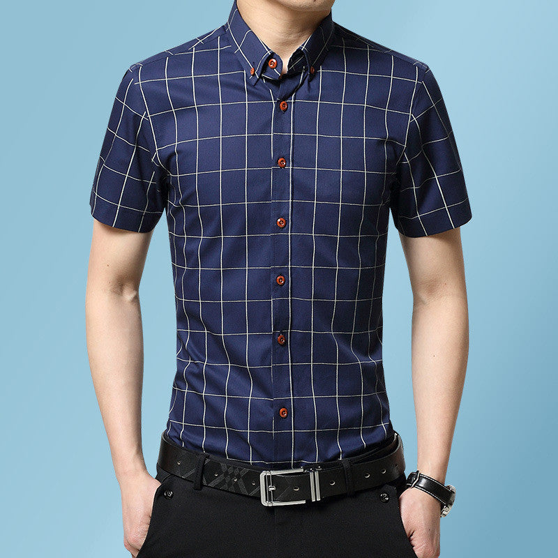 Men's Casual Short Sleeve Plaid Shirt