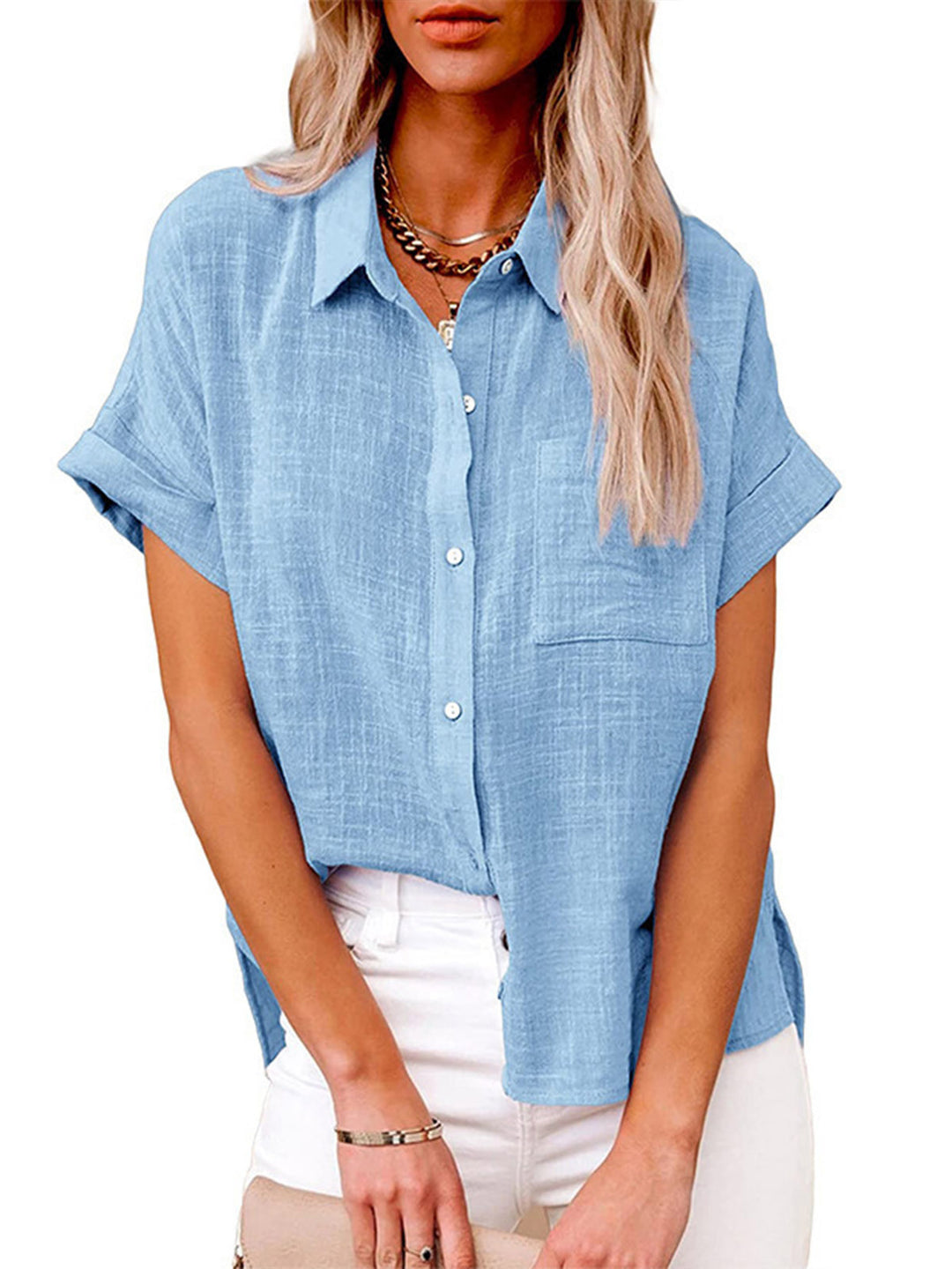 Solid Color Casual Loose Women's Patchwork Pocket Cardigan